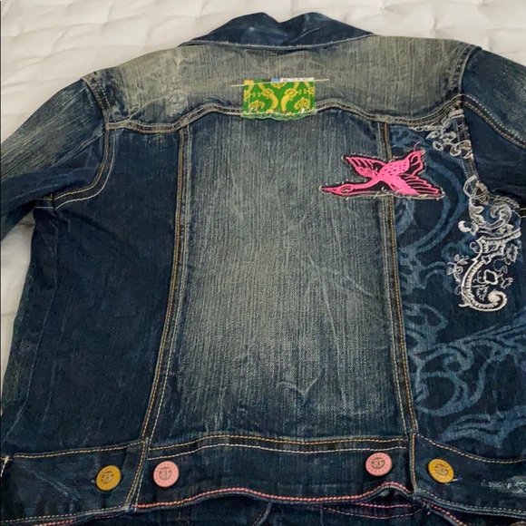 Denim jacket with embroidered and patches - Picture 5 of 9